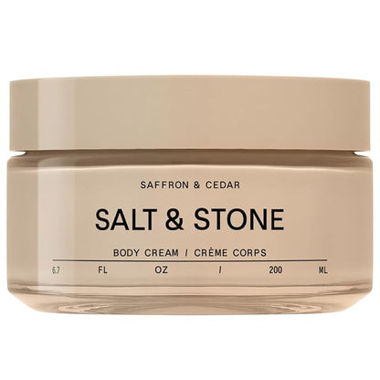 Salt & Stone Body Cream – Saffron & Cedar | Hydrating Formula with Seaweed Extracts, Spirulina & Squalane | Deep Hydration, Skin Barrier Support & Healthy Glow | for all Skin Types (6.7 fl oz)