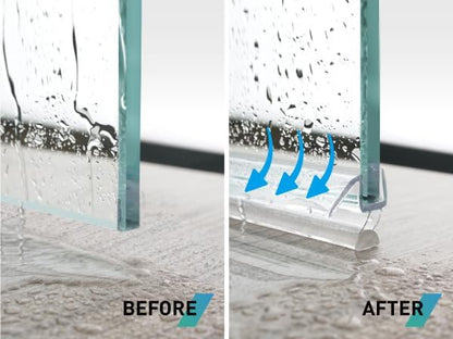 Shower Door Bottom Seal, 2 PCS 1/2"" x 36"" Shower Door Sweep for 1/2 Inch Glass, Frameless Glass Shower Door Seal Strip - Stop Shower Leaks and Create a Water Barrier, Clear