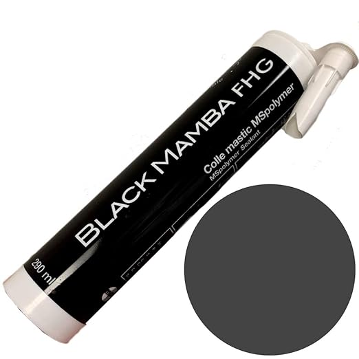 Black Mamba FHG High Tack - Superfast Mono Component Polymer Sealant Cartridge - Gray - 12 Pack, Grey