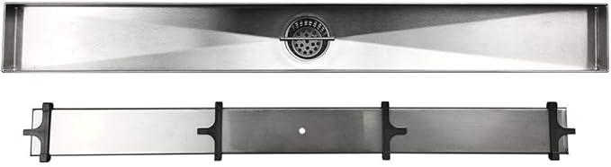 Neodrain 28-Inch Linear Shower Drain with Tile Insert Grate,Brushed 304 Stainless Steel Rectangle Shower Floor Drain,Linear Drain with Leveling Feet, Hair Strainer
