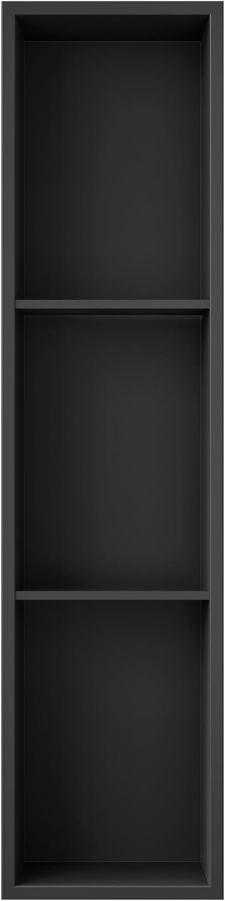 Neodrain 8X36 Inch Matte Black Three Layers Shower Niche, Stainless Steel NO Tile Needed Recessed Shelf for Bathroom Storage, 3-Tier Recessed Built-in Wall Niche