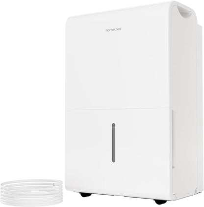 hOmeLabs Dehumidifier for Home, Office, Basements with Powerful Moisture Removal, Humidity Control, Auto Shut-off, Quiet Operation - 7,500 Sq Ft Wi-Fi with Pump (50 Pint MAX 120 Pint at 95°F, 90% RH)