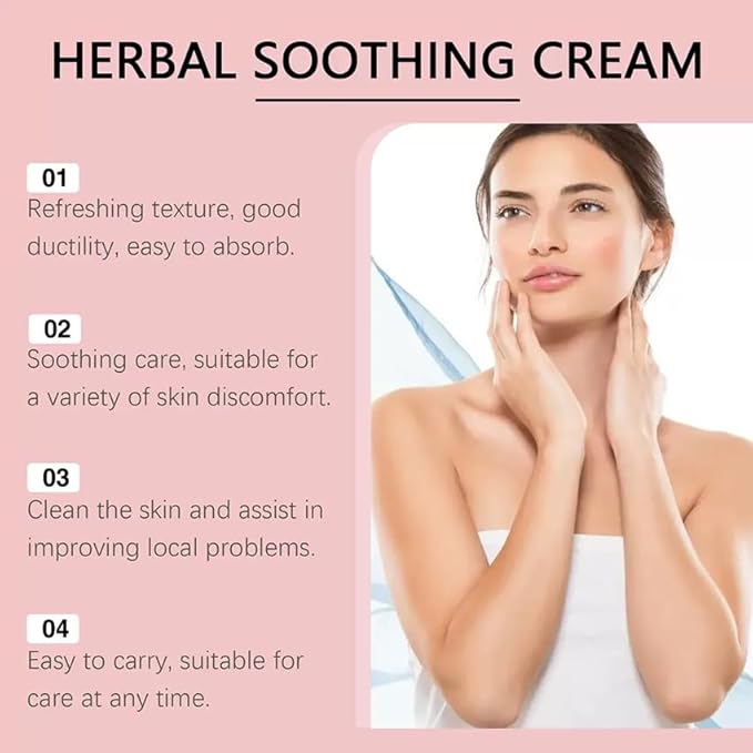 Herbal Body Care Cream - Relieves Dry and Tight Skin, Soothing Skin | Relieves Itching, Rich in Menthol | 1 FL oz (2Pcs)