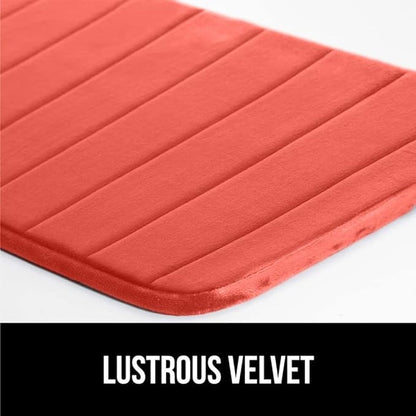 GORILLA GRIP Memory Foam Bath Mat, Soft Absorbent US Designed Bathroom Rug, Gripping Dots Machine Washable Bathmat, Cushioned Floor Mats, Shower Sink Rugs Room Décor Accessories, 24x17 Coral