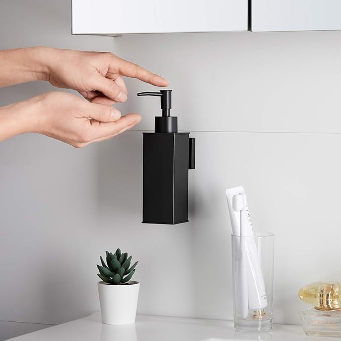 BGL Soap Dispenser Stainless Steel 304 Wall Mount Black Liquid and Soap Dispenser for Kitchen and Bathroom