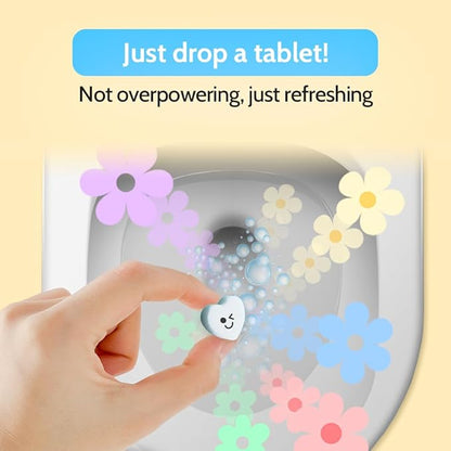 Effervescent Bathroom Air Freshener - Fresh Minty Lemon - Toilet Deodorizer, Bathroom Odor Eliminator, Toilet Freshener, Flushable Air Freshener Toilet Tablets, 60 Count (Pack of 2)