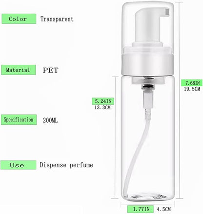 Foam Bottle Dispenser,2pcs 200ml/7OZ Foaming Pump Bottle Foam Soap Bottle Dispenser Transparent Empty Spray Bottles Foaming Hand Soap Dispenser Bottles Refillable Soap Dispenser