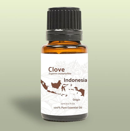 100% Pure Clove Essential Oils - Direct from Indonesian Essential Oils - Essential Oil for Diffusers Aromatherapy & Humidifiers (15ml) | Natural Cold-Pressed