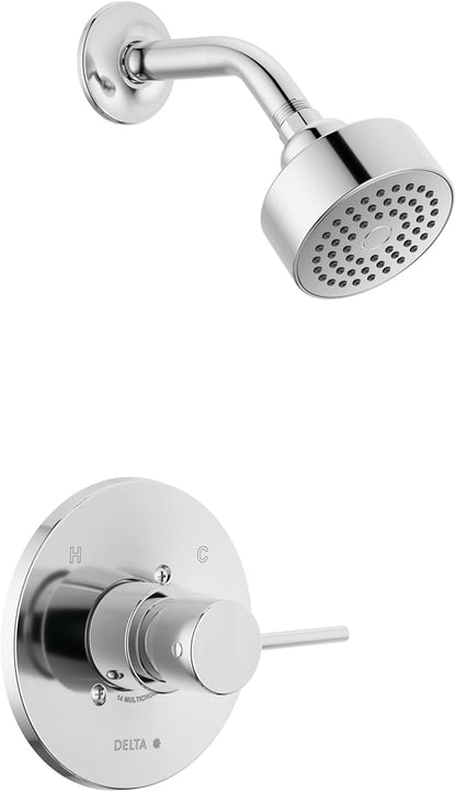 Delta Modern 14 Series Shower Faucet Set, Chrome Shower Head and Handle Set, Valve Trim Kit, Chrome T14259-PP (Valve Not Included)