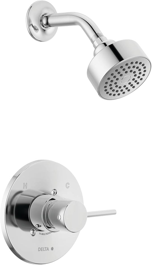 Delta Modern 14 Series Shower Faucet Set, Chrome Shower Head and Handle Set, Valve Trim Kit, Chrome T14259-PP (Valve Not Included)