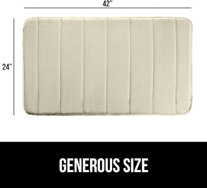 GORILLA GRIP Memory Foam Bath Mat, Soft Absorbent US Designed Bathroom Rug, Gripping Dots Machine Washable Bathmat, Cushioned Floor Mats, Shower Sink Rugs Room Décor Accessories, 42x24 Champagne