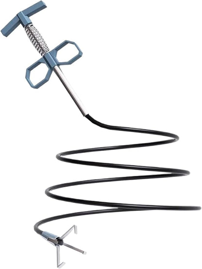 Drain Snake 61 Inch Flexible Claw Grabber Tool with 4 Claws Bendable Hose - Flexible Grabber Claw Pick Up Reacher Tool for Clogged Drains Opener Cleaning