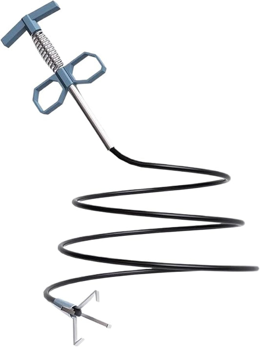 Drain Snake 61 Inch Flexible Claw Grabber Tool with 4 Claws Bendable Hose - Flexible Grabber Claw Pick Up Reacher Tool for Clogged Drains Opener Cleaning