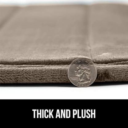 GORILLA GRIP Memory Foam Bath Mat, Soft Absorbent US Designed Bathroom Rug, Gripping Dots Machine Washable Bathmat, Cushioned Floor Mats, Shower Sink Rugs Room Décor Accessories, 30x20 Taupe