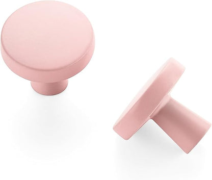 Ravinte 10 Pack Drawer Pulls 1-1/4 Inch Pink Kitchen Cabinet Knobs Solid Round Dresser Handles for Simple Cupboard Hardware