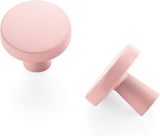 Ravinte 30 Pack Drawer Pulls 1-1/4 Inch Kitchen Cabinet Knobs Solid Round Dresser Drawer Knobs Pink Dresser Knobs Drawer Knobs Simple Cabinet Hardware for Cupboard Drawer Pulls