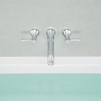 Wall Mount Tub Filler Brass Tub Faucet Chrome Bathroom Bathtub Faucets with 2 Handles