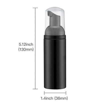 Tekson Soap Foam Bottle (Black Pump), Empty Travel Foaming Lash Shampoo for Cleanser, Dispenser (60ml, 2 fl oz)