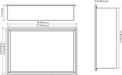 Achelous Stainless Steel Insert Shower Niche 18" X 12" NO Tile Needed, Recessed Shower Shelf Organizer, Matte White