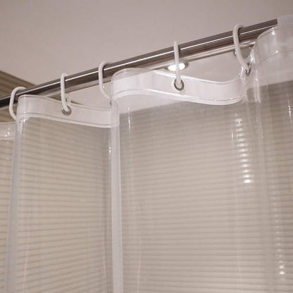 AooHome Long Shower Liner, Clear 8 Gauge Eva Shower Curtain with Hooks, Bottom Magnets, Heavy Duty, Water Repellent, Rust Proof Grommets, 72x96 Inches