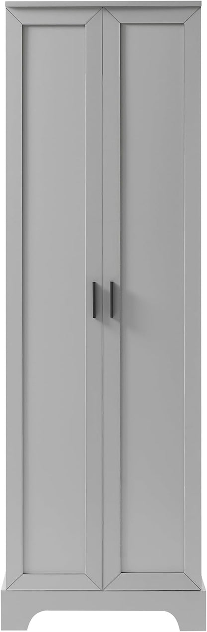 Favfurish 70" Tall Bathroom Storage Cabinet with Doors,Modern Linen Cabinets w/Adjustable Shelves & Anti-Tipping Device,Easy Assembly,Freestanding Organizer for Dining Room,Kitchen,Office,Grey
