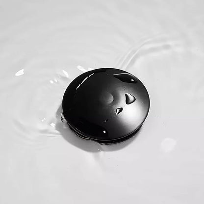 Bathroom Sink Drain,5 Pack Drain Stopper Bathroom Sink Without Overflow,Pop Up Drain Assembly with Detachable Strainer Basket,Built-in Anti-Clogging Strainer,Stainless Steel Mattle Black