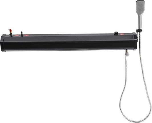 Pressurized Water Tank Portable Roof Rack Water Tank Over-Landing Pressurized Water Tank on Off-Road Vehicle with Shower, Hose & Storage Bag for Camping, Water Storage