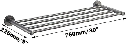 30 Inch Bathroom Towel Rack, Hotel Style Towel Racks for Bathroom Wall Mounted, Modern Towel Bar Rack, 2-Tier Towel Shelves, Gray