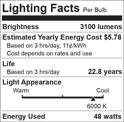 SineRise LED Modern Bathroom Vanity Light Fixtures (6-Light, 48-Inch), Chrome Modern Acrylic Bathroom Wall Lighting Fixtures Over Mirror (Cool White 6000K)