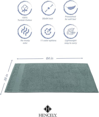 Hencely Bath Sheet Set of 2 - (35x64 Inches) - Luxury Extra Large Oversized Towels, 100% Cotton - Quick Dry, Highly Absorbent, Super Soft - Spa, Hotel, Bathroom - (Bath Sheets 2 Pack, Dark Green)
