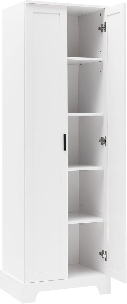 Favfurish 70" Tall Bathroom Storage Cabinet with Doors,Modern Linen Cabinets w/Adjustable Shelves & Anti-Tipping Device,Easy Assembly,Freestanding Organizer for Dining Room,Kitchen,Office,White