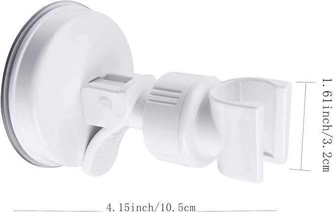Adjustable Shower Head Holder, Bathroom Suction Cup Handheld Shower Head Bracket, Removable Handheld Showerhead & Wall Mounted Suction Bracket (White)