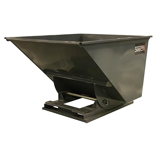 Heavy Duty Self-Dumping Hopper, 2 cu yd Tall, 6000 lb Capacity, 70.331"x60"x47.31", Gray
