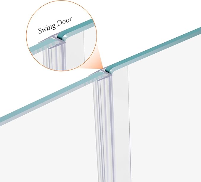 78" Shower Door Side Seal Strip for 1/4 inch Frameless Glass Shower Door Clear Polycarbonate
