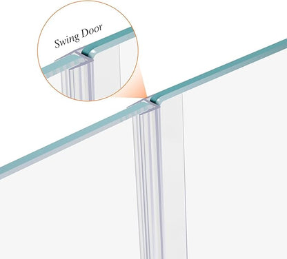 78" Shower Door Side Seal Strip for 1/4 inch Frameless Glass Shower Door Clear Polycarbonate