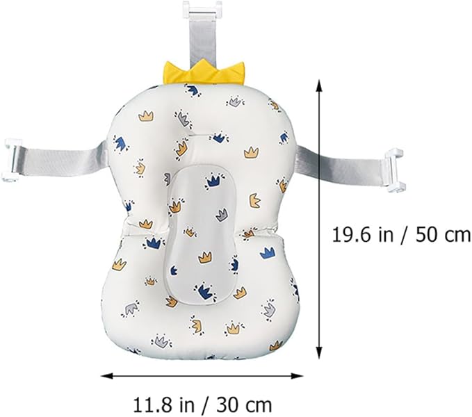 Toyvian Baby Bath Cushion Non-Slip Floating Mat Toddler Bathtub Seat Support for Sink and Tub 19.7X11.8 Inch for Safe Bathing at Home and Travel