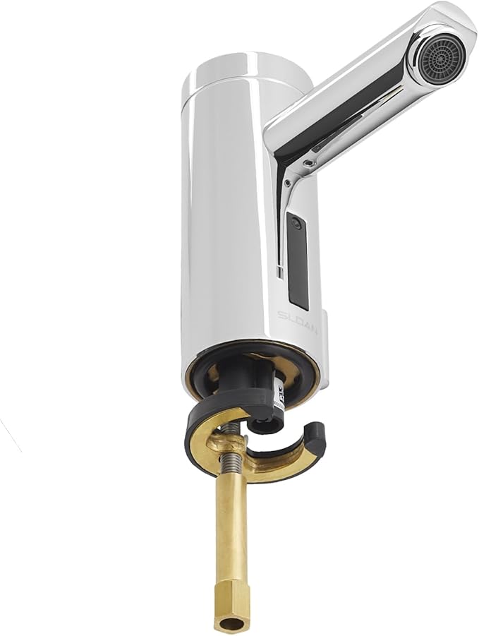 Sloan Optima EAF-275 Sensor Activated Solar Touch-Free, Commercial Grade with Mounting Hardware - 0.5GPM Solar Powered, Deck-Mounted Mid Body, Polished Chrome Finish, 3335017