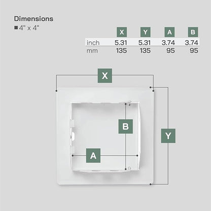 Vent Systems 4'' x 4'' Inch White Metal Access Panel - Easy Access Doors - Access Panel for Drywall, Wall, Electrical and Plumbing Service Door