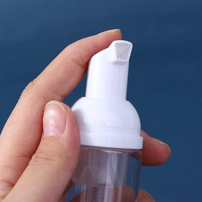 Clear Plastic Foam Pump Bottle Set,30/40/50/60ml Portable Travel Mini Cosmetic Dispenser Shampoo Cleanser Empty Bottle,Refillable Containers (60ml)