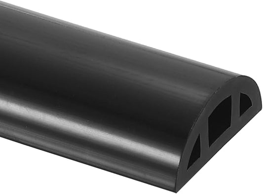 uxcell Shower Water Barrier, 98" Silicone Splash Guard Shower Water Stopper Retention System for Bathtub Sink Washing Machine Dry and Wet Separation, 1.18"W x 0.47"H, Black