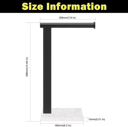 Stainless Steel L-Shaped Hand Towel Holder, SUS304 Bathroom Towel Rack with Thickened Base for Countertop Vanity (Matte Black, Square Base)
