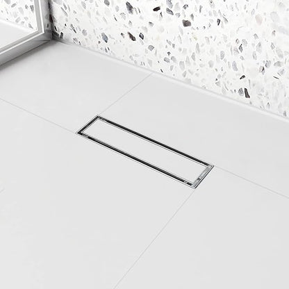 Linear Shower Drain, 12 inch Drain with Tile Insert 2-in-1 Panel, Brushed 304 Stainless Steel Shower Floor Drain, Linear Drain with Hair Strainer and Adjustable Feet