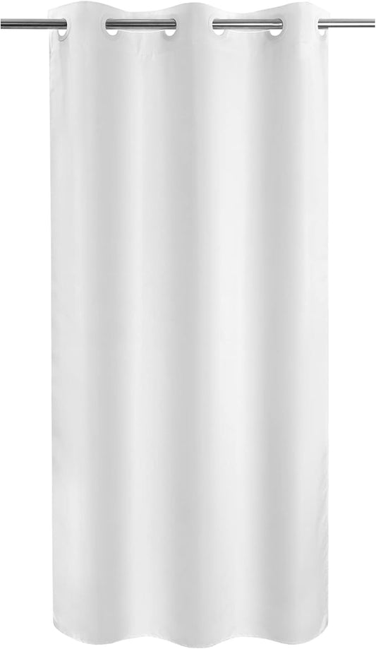River Dream No Hook Stall Shower Curtain Microfiber Fabric - Soft 42" Width Shower Stall Curtain Hotel Grade, Waterproof & Machine Washable, White, 42x74