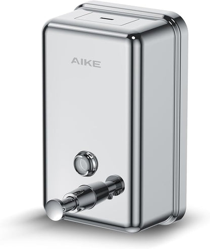 AIKE 37oz Surface Mount Stainless Steel Soap Dispenser for Commercial,Polished Stianless Steel Finish Model AK1003
