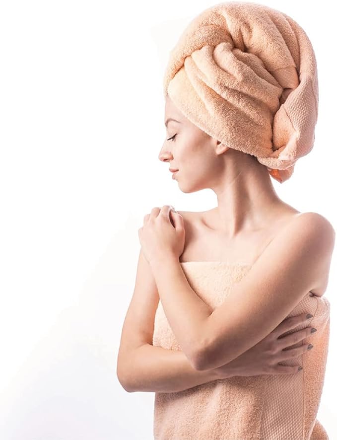 Hencely 18-Piece Bath Towel Set - High Absorbency, Quick Drying - 100% Soft Turkish Cotton - 6 Bath Towels, 6 Hand Towels, 6 Washcloths - for Bathroom, Home, Hotel, Spa, and Gym - 18-Pack Dark Peach