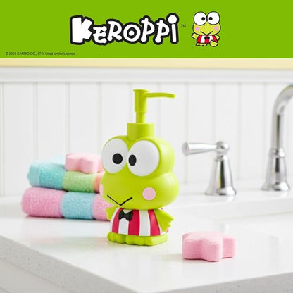 Sanrio Keroppi Soap/Lotion/Hand Sanitizer Resin Pump Dispenser, 13 Ounces, (Officially Licensed Product) by Franco Collectibles