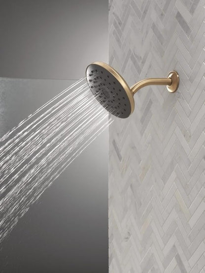 Delta PivotPro Brushed Gold Rain Showerhead, Single Setting 7 Inch Round Shower Head, Showerheads, 1.75 GPM Flow Rate, Champagne Bronze 75103CZ