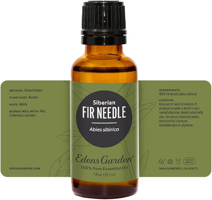 Edens Garden Fir Needle- Siberian Essential Oil, 100% Pure Therapeutic Grade (Undiluted Natural/Homeopathic Aromatherapy Scented Essential Oil Singles) 30 ml