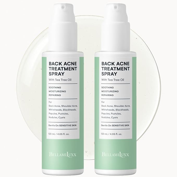 Back and Body Acne Treatment Spray: 2% Salicylic Acid & Tea Tree Oil Bacne Spray for Clear, Soothe & Moisturize - Effective for Men, Women, Teens with Back, Shoulder, Arm, and Chest Acne