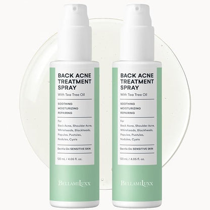 Back and Body Acne Treatment Spray: 2% Salicylic Acid & Tea Tree Oil Bacne Spray for Clear, Soothe & Moisturize - Effective for Men, Women, Teens with Back, Shoulder, Arm, and Chest Acne